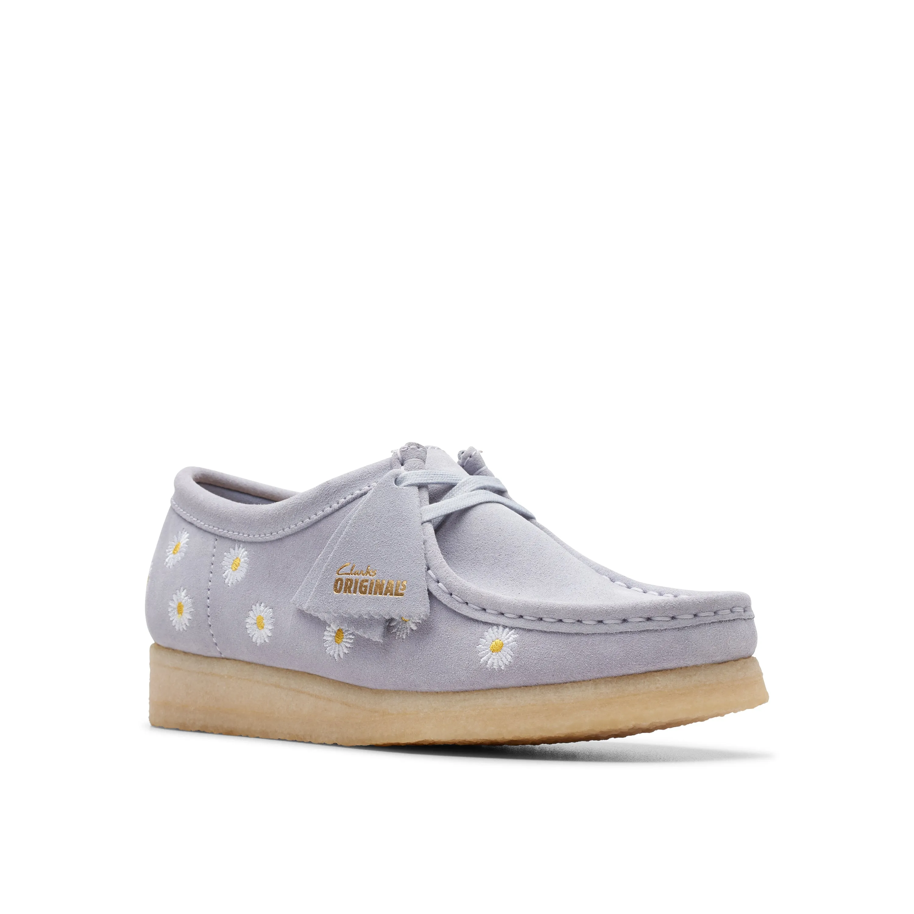 NEW WOMEN'S WALLABEE CLOUD GREY EMBROIDERY 2024