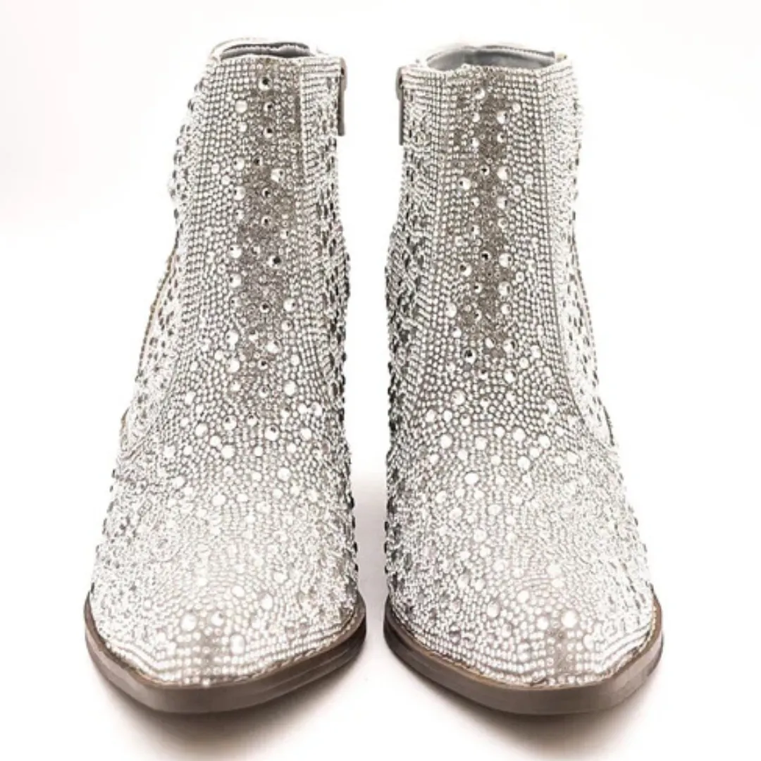 Online Exclusive | Shine Star Rhinestone Bootie in Silver