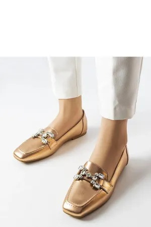 Pink gold moccasins with zircons