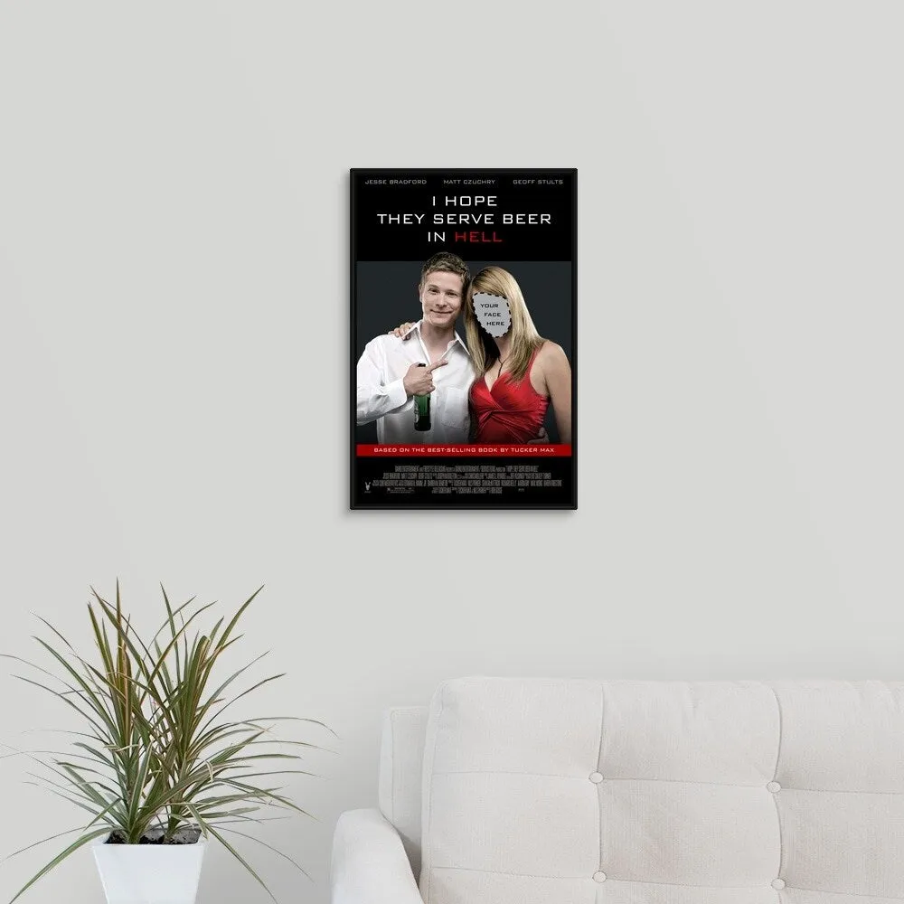 "I Hope They Serve Beer in Hell (2009)" Black Float Frame Canvas Art