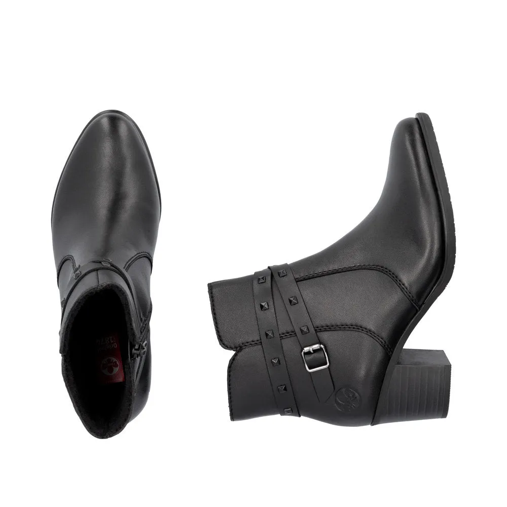 Rieker Ladies Stud Trim Mid Heel Ankle Boot