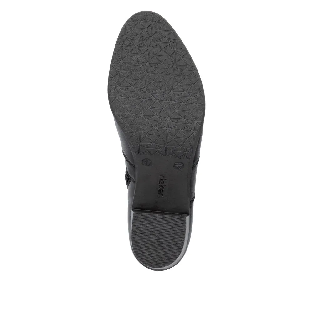 Rieker Ladies Stud Trim Mid Heel Ankle Boot