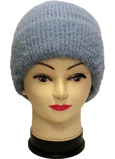 Sparkly Fleece-Lined Knit Beanie - HT2103