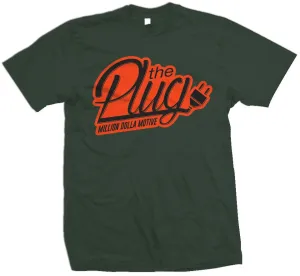 The Plug - Orange on Dark Emerald Green T-Shirt