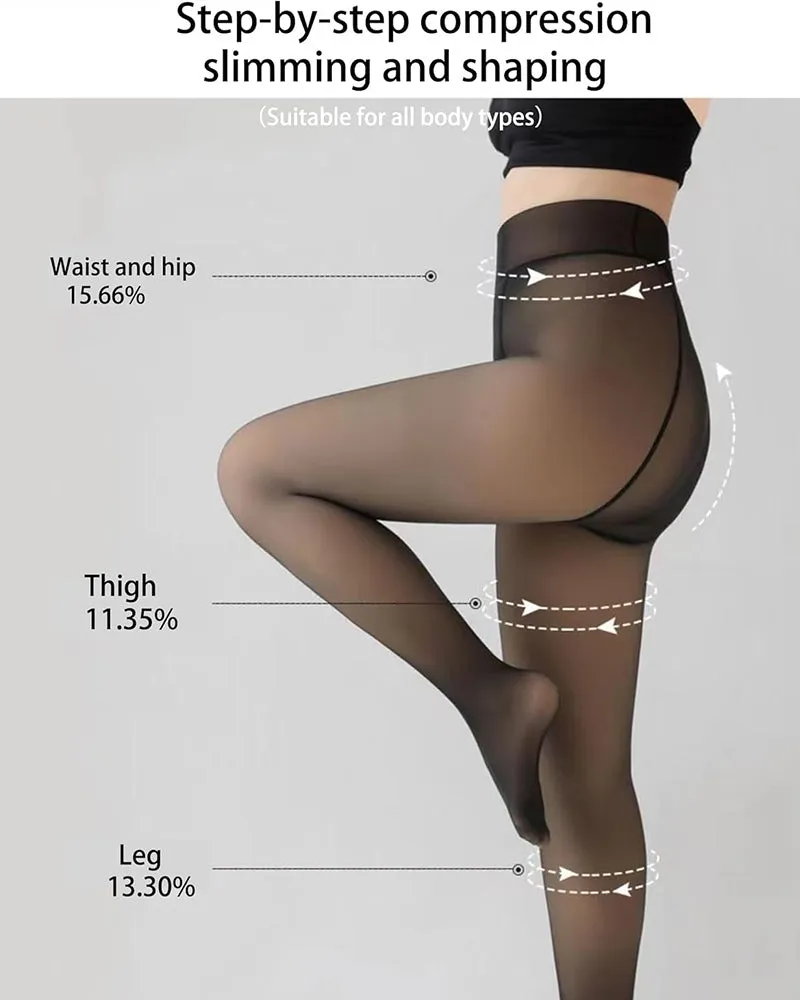 Translucent Fleece Lined Tights(2 Pack)