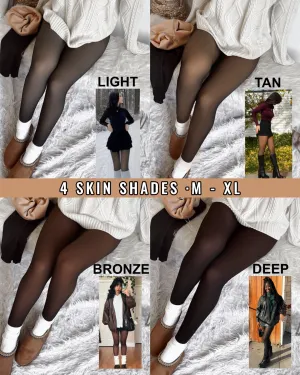 Translucent Fleece Lined Tights(2 Pack)