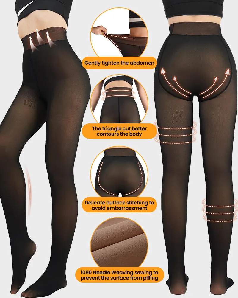 Translucent Fleece Lined Tights(2 Pack)