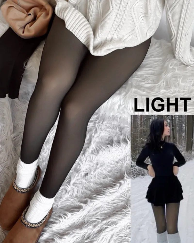 Translucent Fleece Lined Tights(2 Pack)