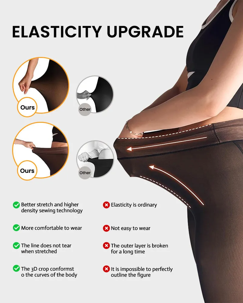 Translucent Fleece Lined Tights(2 Pack)