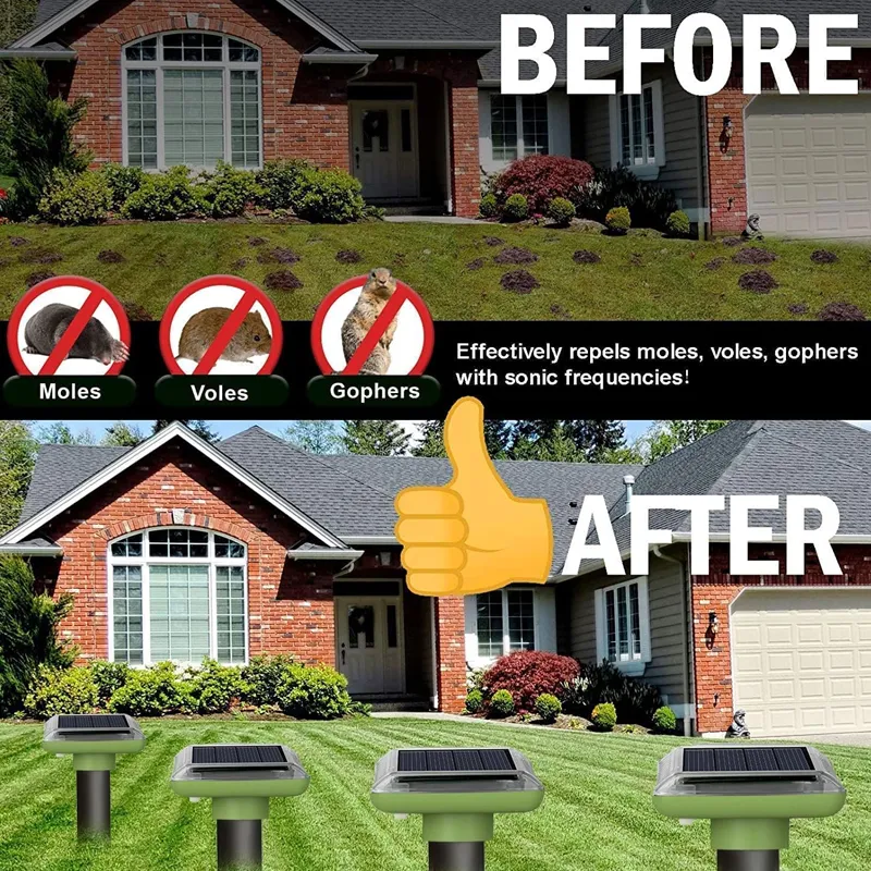 Ultrasonic Solar Powered Waterproof Mole Repellent