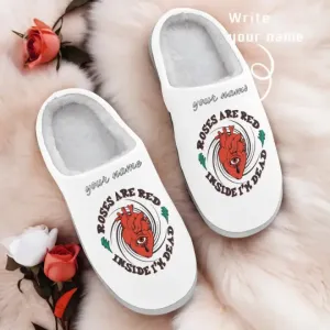 Unique Gift,Personalized Warm Love Fur Slippers, Custom Romantic Bliss Fur Slippers,Perfect Valentine隆炉s Day Surprise