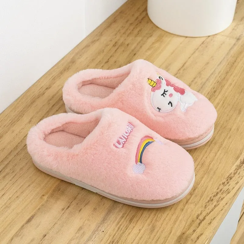 Winter Unicorn Slippers For Kids Toddlers  Flip Flop
