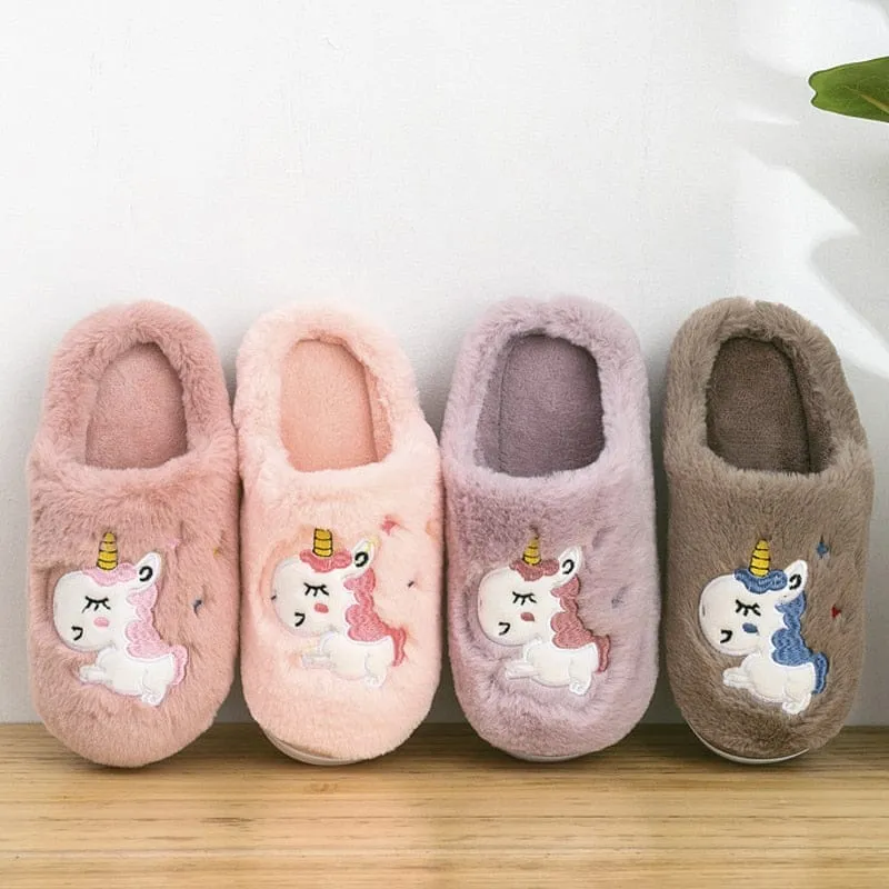 Winter Unicorn Slippers For Kids Toddlers  Flip Flop