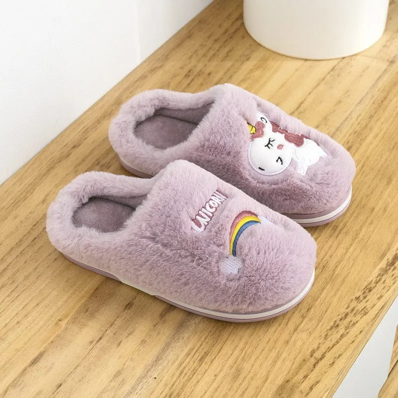Winter Unicorn Slippers For Kids Toddlers  Flip Flop