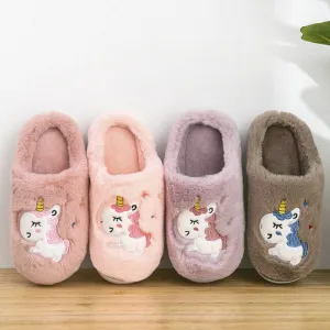 Winter Unicorn Slippers For Kids Toddlers  Flip Flop