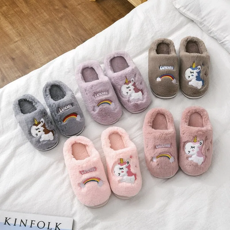 Winter Unicorn Slippers For Kids Toddlers  Flip Flop