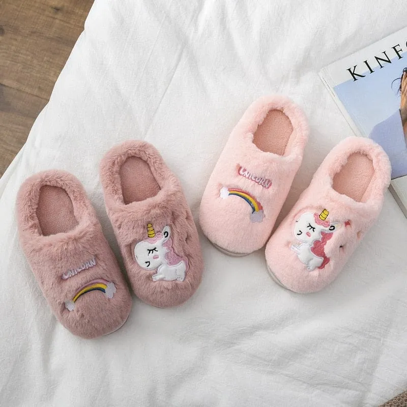 Winter Unicorn Slippers For Kids Toddlers  Flip Flop