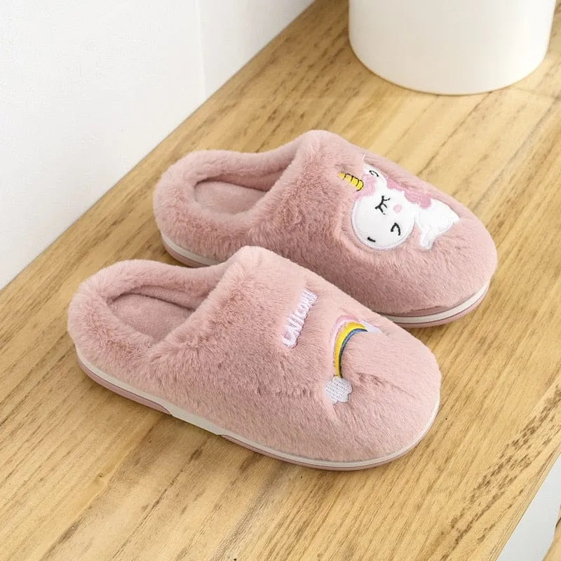 Winter Unicorn Slippers For Kids Toddlers  Flip Flop