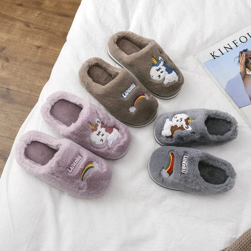 Winter Unicorn Slippers For Kids Toddlers  Flip Flop