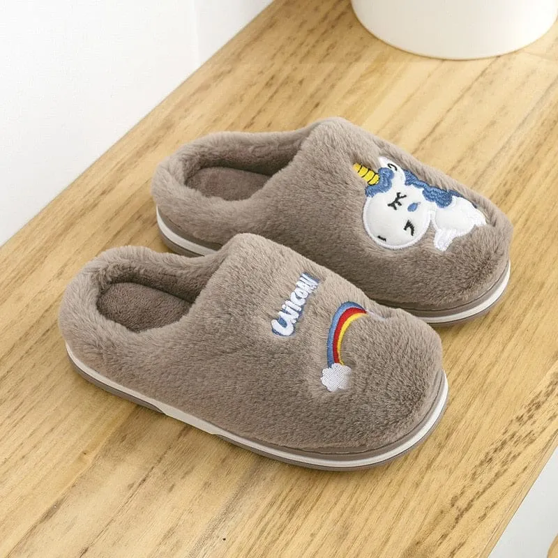 Winter Unicorn Slippers For Kids Toddlers  Flip Flop