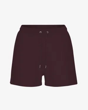 Women Organic Sweatshorts - Oxblood Red
