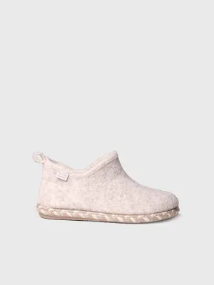Women's Slipper in Felt in Ecru - DUNA-FP