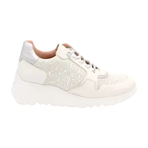WONDERS White Printed  Leather Trainer E-6761