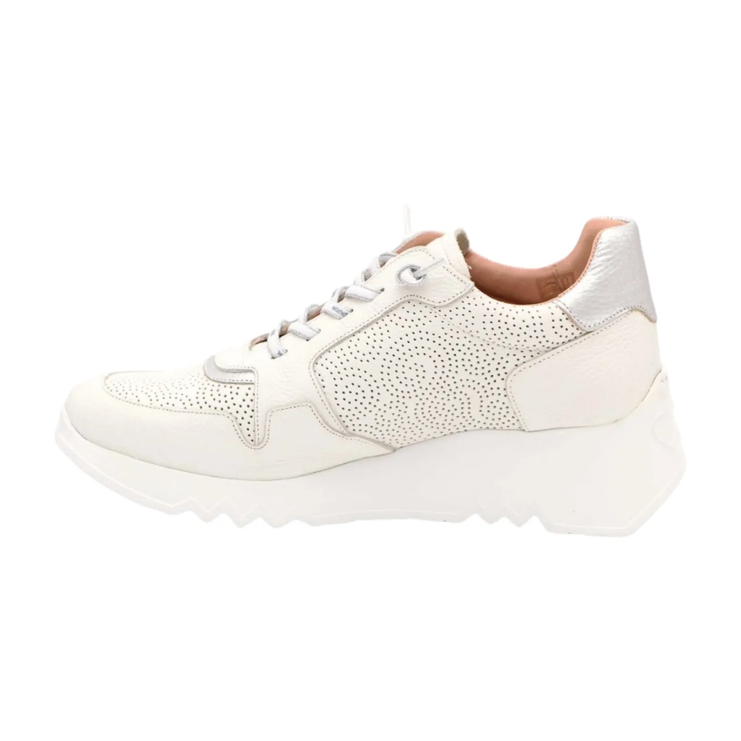 WONDERS White Printed  Leather Trainer E-6761